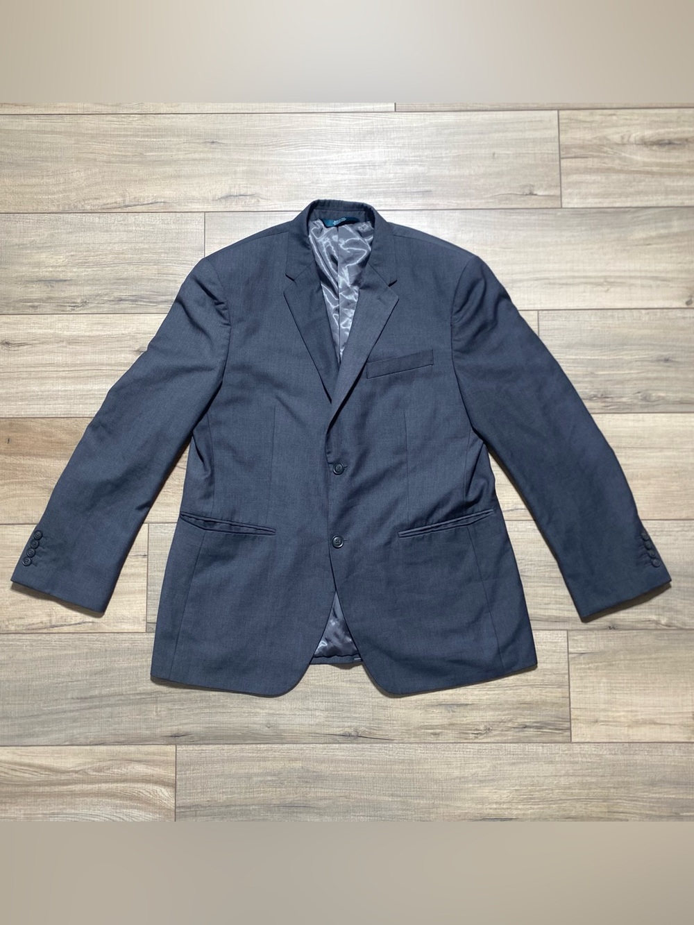 Perry Ellis Mens 2-Button Suit Jacket Blazer Size 44 Short Charcoal